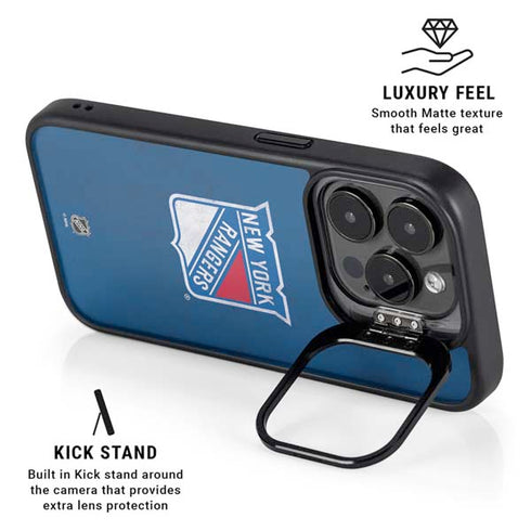 NHL New York Rangers Distressed iPhone 15 Pro Max Kickstand Case